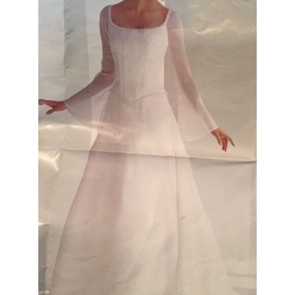 David’s Bridal Michael Angelo White Faux Pearl Wedding Dress Size 20 - Picture 1 of 16